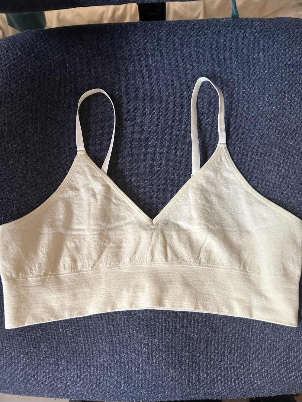 Branwyn Women's Cream wool Bralette with Adjustable Straps